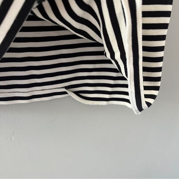Tibi Elsa Striped Pencil Skirt Black White Slim Stretch Size 4 - Picture 8 of 9